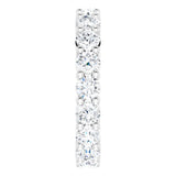 10K Gold Round Natural Diamond Shared-Prong Eternity Band – 3.75 mm Stones - White Gold - view 4