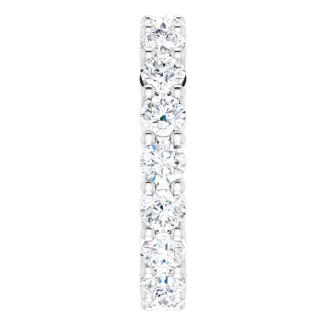 10K Gold Round Natural Diamond Shared-Prong Eternity Band – 3.75 mm Stones - White Gold - view 4