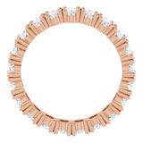 10K Gold Oval Lab-Grown Diamond Shared-Prong Eternity Band – 5x3 mm Stones - Rose Gold - view 2