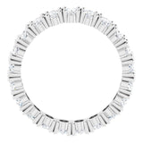 10K Gold Oval Lab-Grown Diamond Shared-Prong Eternity Band – 5x3 mm Stones - White Gold - view 2