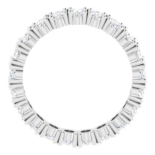 10K Gold Oval Lab-Grown Diamond Shared-Prong Eternity Band – 5x3 mm Stones - White Gold - view 2