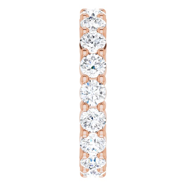 10K Gold Round Natural Diamond Shared-Prong Eternity Band – 3.75 mm Stones - Rose Gold - view 4