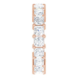 10K Gold Square Natural Diamond Shared-Prong Eternity Band – 3.5x3.5 mm Stones - Rose Gold - view 4