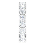 10K Gold Square Lab-Grown Diamond Shared-Prong Eternity Band – 3.5x3.5 mm Stones - White Gold - view 4