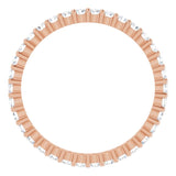 10K Gold Round Natural Diamond Shared-Prong Eternity Band – 1.75 mm Stones - Rose Gold - view 2