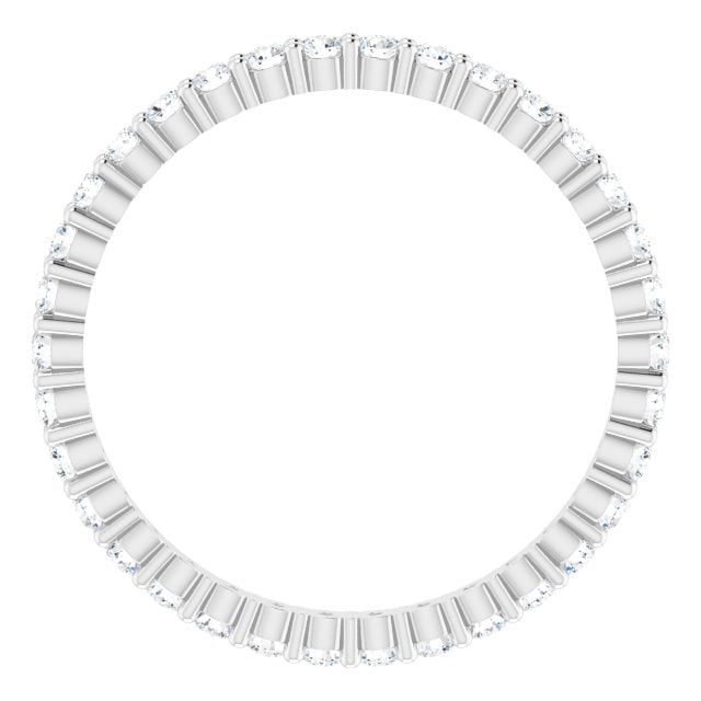10K Gold Round Natural Diamond Shared-Prong Eternity Band – 1.75 mm Stones - White Gold - view 2