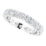 10K Gold Round Natural Diamond Shared-Prong Eternity Band – 3.4 mm Stones - White Gold - view 5