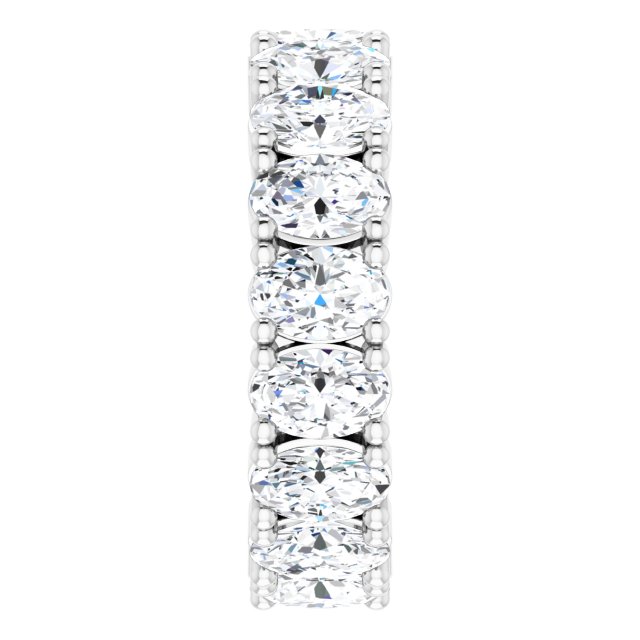 10K Gold Oval Lab-Grown Diamond Shared-Prong Eternity Band – 6x4 mm Stones - White Gold - view 4