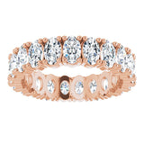 10K Gold Oval Lab-Grown Diamond Shared-Prong Eternity Band – 5x3 mm Stones - Rose Gold - view 3
