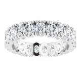 10K Gold Oval Lab-Grown Diamond Shared-Prong Eternity Band – 5x3 mm Stones - White Gold - view 3