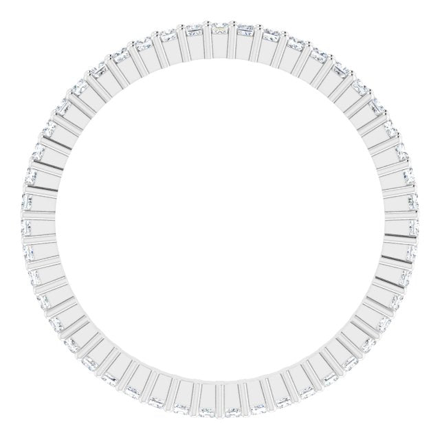 10K Gold Square Lab-Grown Diamond Shared-Prong Eternity Band – 1.25x1.25 mm Stones - White Gold - view 2
