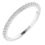 10K Gold Round Lab-Grown Diamond Shared-Prong Eternity Band – 1.3 mm Stones - White Gold