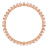 10K Gold Round Lab-Grown Diamond Shared-Prong Eternity Band – 1.5 mm Stones - Rose Gold - view 2