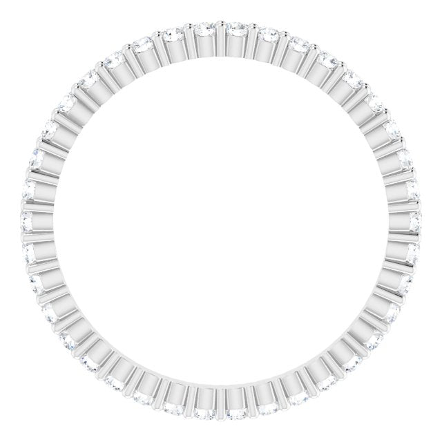 10K Gold Round Lab-Grown Diamond Shared-Prong Eternity Band – 1.5 mm Stones - White Gold - view 2