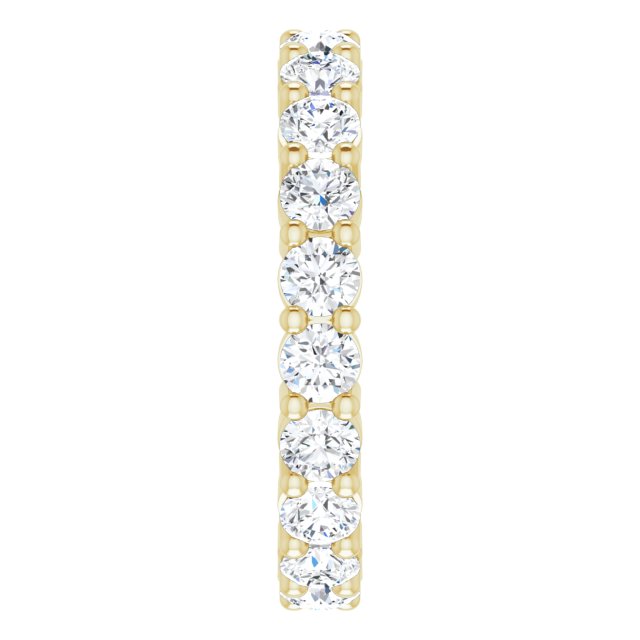 14K Gold Round Lab-Grown Diamond Shared-Prong Eternity Band – 3.2 mm Stones - Yellow Gold - view 4