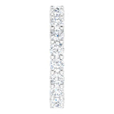 10K Gold Round Natural Diamond Shared-Prong Eternity Band – 3.2 mm Stones - White Gold - view 4