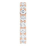 10K Gold Round Lab-Grown Diamond Shared-Prong Eternity Band – 3.4 mm Stones - Rose Gold - view 4