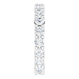10K Gold Round Natural Diamond Shared-Prong Eternity Band – 3.4 mm Stones - White Gold - view 4