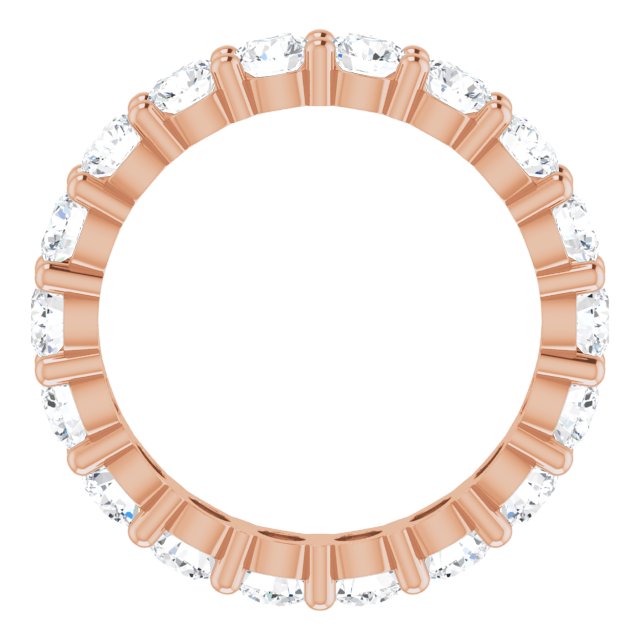 10K Gold Round Lab-Grown Diamond Shared-Prong Eternity Band – 3.75 mm Stones - Rose Gold - view 2