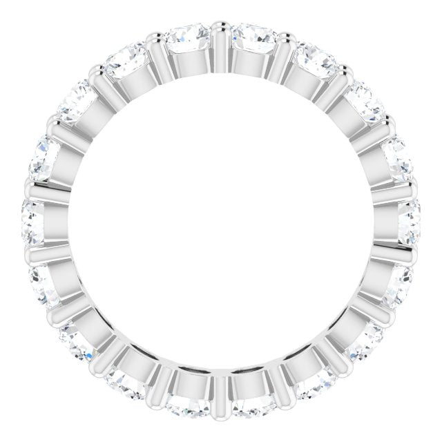 10K Gold Round Natural Diamond Shared-Prong Eternity Band – 3.75 mm Stones - White Gold - view 2