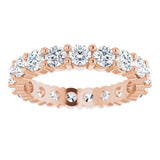 10K Gold Round Lab-Grown Diamond Shared-Prong Eternity Band – 3.5 mm Stones - Rose Gold - view 3