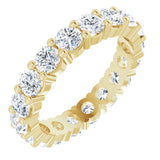 10K Gold Round Natural Diamond Shared-Prong Eternity Band – 3.75 mm Stones - Yellow Gold