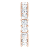 10K Gold Square Lab-Grown Diamond Shared-Prong Eternity Band – 3.25x3.25 mm Stones - Rose Gold - view 4