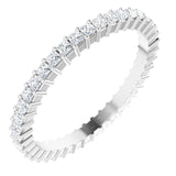 10K Gold Square Natural Diamond Shared-Prong Eternity Band – 1.5x1.5 mm Stones - White Gold