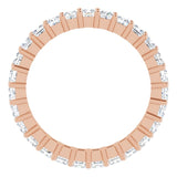 10K Gold Square Natural Diamond Shared-Prong Eternity Band – 2.5x2.5 mm Stones - Rose Gold - view 2