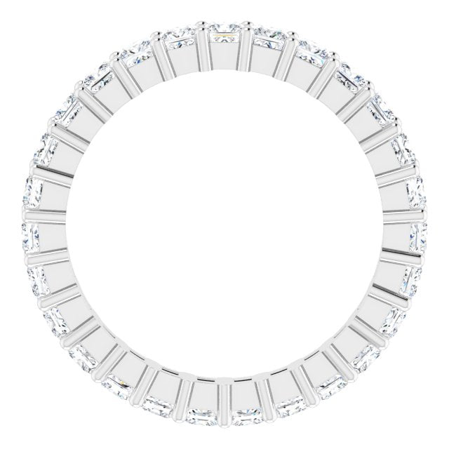 10K Gold Square Natural Diamond Shared-Prong Eternity Band – 2.5x2.5 mm Stones - White Gold - view 2