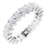 10K Gold Square Natural Diamond Shared-Prong Eternity Band – 3.25x3.25 mm Stones - White Gold