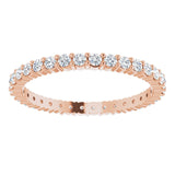 10K Gold Round Lab-Grown Diamond Shared-Prong Eternity Band – 1.75 mm Stones - Rose Gold - view 3