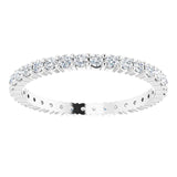 10K Gold Round Natural Diamond Shared-Prong Eternity Band – 1.75 mm Stones - White Gold - view 3