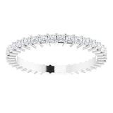 10K Gold Square Lab-Grown Diamond Shared-Prong Eternity Band – 1.5x1.5 mm Stones - White Gold - view 3