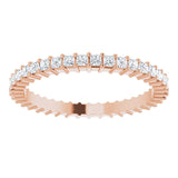 10K Gold Square Natural Diamond Shared-Prong Eternity Band – 1.5x1.5 mm Stones - Rose Gold - view 3