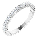 10K Gold Square Natural Diamond Shared-Prong Eternity Band – 1.75x1.75 mm Stones - White Gold