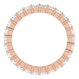 10K Gold Square Natural Diamond Shared-Prong Eternity Band – 2.5x2.5 mm Stones - Rose Gold - view 2