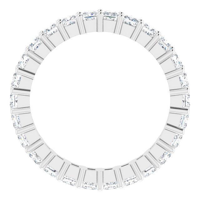 10K Gold Square Natural Diamond Shared-Prong Eternity Band – 2.5x2.5 mm Stones - White Gold - view 2