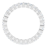 10K Gold Square Lab-Grown Diamond Shared-Prong Eternity Band – 2.5x2.5 mm Stones - White Gold - view 2