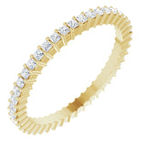 10K Gold Square Natural Diamond Shared-Prong Eternity Band – 1.25x1.25 mm Stones - Yellow Gold