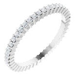 10K Gold Square Lab-Grown Diamond Shared-Prong Eternity Band – 1.25x1.25 mm Stones - White Gold