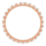 10K Gold Round Lab-Grown Diamond Shared-Prong Eternity Band – 2.25 mm Stones - Rose Gold - view 2