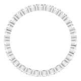 10K Gold Round Lab-Grown Diamond Shared-Prong Eternity Band – 2.25 mm Stones - White Gold - view 2