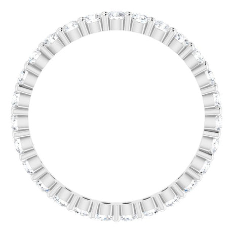 Platinum Round Lab-Grown Diamond Shared-Prong Eternity Band – 2.25 mm Stones - view 2