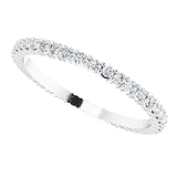 10K Gold Round Lab-Grown Diamond Shared-Prong Eternity Band – 1.5 mm Stones - White Gold - view 5