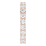10K Gold Round Natural Diamond Shared-Prong Eternity Band – 3 mm Stones - Rose Gold - view 4