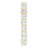14K Gold Round Lab-Grown Diamond Shared-Prong Eternity Band – 3 mm Stones (1 3/4–2 1/3 CTW) - Yellow Gold - view 4