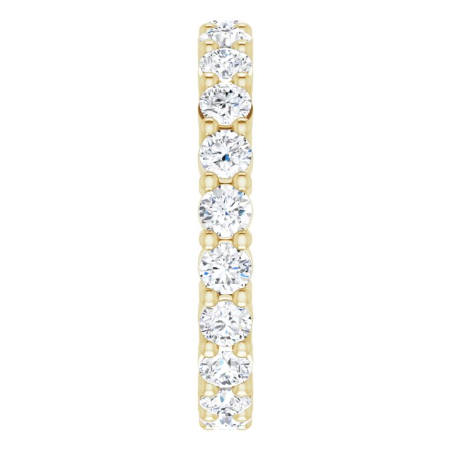 14K Gold Round Lab-Grown Diamond Shared-Prong Eternity Band – 3 mm Stones (1 3/4–2 1/3 CTW) - Yellow Gold - view 4