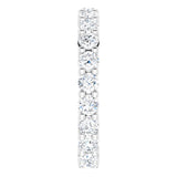 10K Gold Round Lab-Grown Diamond Shared-Prong Eternity Band – 3 mm Stones - White Gold - view 4
