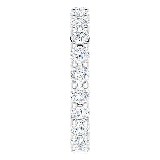 10K Gold Round Lab-Grown Diamond Shared-Prong Eternity Band – 3 mm Stones - White Gold - view 4